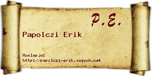 Papolczi Erik névjegykártya